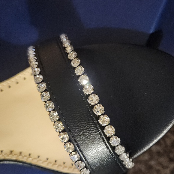 Adrienne Vittadini size 7 1/2  black bling heels - Picture 4 of 11